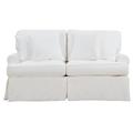 Sunset Trading Horizon T-Cushion Slipcovered Loveseat In White Performance Fabric - Sunset Trading SU-117610-391081