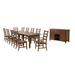 Sunset Trading Simply Brook 12 Piece Rectangular Extendable Table Dining Set With Sideboard In Amish Brown - Sunset Trading DLU-BR134-AMSB12PC