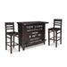 Sunset Trading Graphic 3 Piece Wine Bar Set With 12 Bottle With Storage - Sunset Trading HH-8725-175-3PC