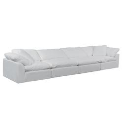 Sunset Trading Cloud Puff 4 Piece Slipcovered Modular Sectional Sofa In White Performance Fabric - Sunset Trading SU-1458-81-2C-2A