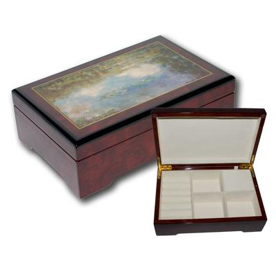 Holz Bildlackschatulle Seerosen von Monet mit Spieluhr Image