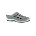 Wide Width Women's Barbara Flats by Easy Street® in Grey Leather (Size 9 1/2 W)