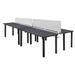 "Kee 60"" x 24"" Double Benching System w/ Privacy Divider in Grey/ Black - Regency MBSPD12024GYBPBK"