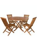 5-Piece Octagon Folding Table Set & Cushion, Green - All Things Cedar TT5P-O-G