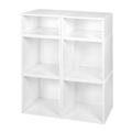 Niche Cubo Storage Set- 4 Full Cubes/2 Half Cubes in White Wood Grain - Regency PC4F2HWH