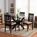 Baxton Studio Mona Modern Sand Fabric & Dark Brown Finished Wood 5-PC Dining Set - Wholesale Interiors Mona-Sand/Dark Brown-5PC Dining Set