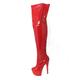 New Womens Ladies Sexy Thigh HIGH Kinky Fetish Over The Knee Platform Stiletto Heel Full Side Zip Boots Size 4 5 6 7 8 (7 UK, Red Patent)