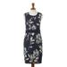 Lima Lady,'Soft Cotton Jacquard Knit Sheath Dress in Navy Floral'