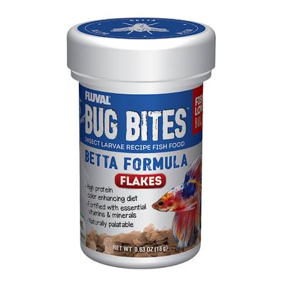 Fluval Bug Bites Betta Color Enhancing Flakes, 0.63 oz.