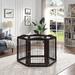 Extra Wide 6 Panel Espresso Playpen with Wire for Dogs, 22"-132" W x 32" H, Large, Brown