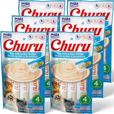 Inaba Churu Tuna with Scallop Recipe Cat Treats, .5 oz., Count of 24