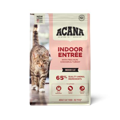 ACANA Indoor Entree for Indoor Cats Chicken Turkey Whole Herring and Rabbit Dry Cat Food, 4 lbs.