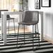 Zipcode Design™ Halterman Bar & Counter Stool Upholstered/Leather/Metal in Gray | 37.9 H x 18.9 W x 21.2 D in | Wayfair