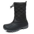 Winter Warm Snow Boots for Women Men Waterproof Non Slip Lightweight Platform Stable Yard Boots Black UK 3