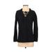 Mossimo Supply Co. Pullover Hoodie: Black Solid Tops - Women's Size X-Small