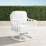 Avery Swivel Lounge Chair with Cushions in White Finish - Paloma Medallion Cobalt - Frontgate