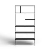 AllModern Level Stainless Steel Etagere Bookcase in White/Black/Brown | 72" H x 36" W x 16" D | Wayfair BF908EBC0C2D4013852A18A53352063E