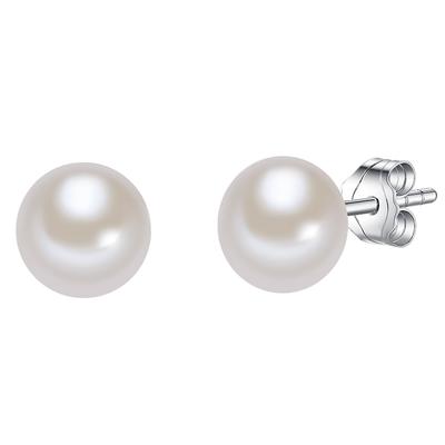 Valero Pearls - Perlen-Ohrstecker Sterling Silber Süßwasser-Zuchtperle in Silber Ohrringe Damen