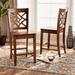 Baxton Studio Nicolette Modern Transitional Walnut Brown Finished Wood 2-PC Counter Stool Set - Wholesale Interiors RH340P-Walnut Wood Scoop Seat-PC