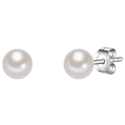 Valero Pearls - Perlen-Ohrstecker Sterling Silber Süßwasser-Zuchtperle in Silber Ohrringe Damen