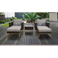 Joss & Main Savion 5 Piece Seating Group w/ Cushions Synthetic Wicker/All - Weather Wicker/Wicker/Rattan in Yellow | Outdoor Furniture | Wayfair