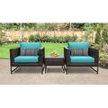 Joss & Main Savion 3 Piece Seating Group w/ Cushions Synthetic Wicker/All - Weather Wicker/Wicker/Rattan in Brown | Outdoor Furniture | Wayfair