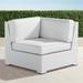 Palermo Corner Chair with Cushions in White Finish - Pattern, Special Order, Paloma Medallion Cobalt, Standard - Frontgate