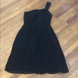 J. Crew Dresses | J Crew Chiffon Dress- One Shoulder - 2 | Color: Black | Size: 2