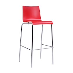 pemora Barhocker ROMAN HPL stapelbar – rot | Metall-Barhocker für Küche, Bar & Gastronomie rot