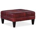 Bradington-Young Fair-N-Square 33" Wide Genuine Leather Square Cocktail Ottoman in Brown | 17.5 H x 33 W x 33 D in | Wayfair