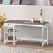 Saint Birch Desk Wood in Black/Brown/Gray | 30 H x 59 W x 23.5 D in | Wayfair SBFL1025WDWG