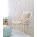 Bungalow Rose Ezekiah Hanging Chair Hammock Cotton in Gray/Brown | 47.2 H x 31.5 W x 31.5 D in | Wayfair CDB17EB5400545209C6C616838D6881D