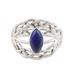 Lapis Majesty,'Hand Crafted Lapis Lazuli and Sterling Silver Cocktail Ring'