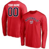 Men's Fanatics Branded Red Washington Nationals Personalized Winning Streak Name & Number Long Sleeve T-Shirt