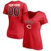 Women's Fanatics Branded Red Cincinnati Reds Personalized Winning Streak Name & Number V-Neck T-Shirt