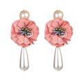 Anthropologie Jewelry | New Anthro Garden Pearl Drop Earrings | Color: Pink | Size: Size: 3.7cm W X 7 Cm L