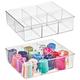 mDesign Set of 2 Storage Box with 6 Compartments – Practical Clothing Storage Box for the Bedroom – Ideal Makeup, Accessories and Clothes Organiser Made of BPA-Free Plastic – Clear
