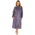 Slenderella Ladies Zip Up Dressing Gown Womens Soft Waffle Fleece Bath Robe XXXL (Grey)