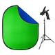 PIXAPRO Collapsible Dual Side Background Board Food Photography Backdrop for Photography Lighting Self Portrait Pop Up Screen Photo Back Drop Stand Kit (2x2.3m, Blue/Green)