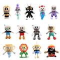 13Pcs Game Cuphead Plush Toy Cuphead Mugman King Dice Ms.Chalice Cagney Carnantion Cala Maria Legendary Chalice Captain Brine Rumor honeybottoms Puphead all figure set fans collection Stuffed Toys