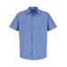 Red Kap CS20 Short Sleeve Striped Industrial Work Shirt in Petrol Blue/Navy Blue size 3XLR | Cotton/Polyester Blend