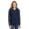 Port Authority L335 Women's Hooded Core Soft Shell Jacket in Dress Blue Navy Blue/Battleship Grey size Large | Fleece