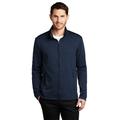Port Authority F905 Collective Striated Fleece Jacket in River Blue Navy Heather size XS | Polyester