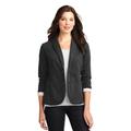 Port Authority L298 Women's Fleece Blazer Coat in Dark Charcoal Heather size Small