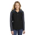 Port Authority L335 Women's Hooded Core Soft Shell Jacket in Black/Battleship Grey size 2XL | Fleece