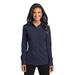 Port Authority L570 Women's Dimension Knit Dress Shirt in Dark Navy Blue size Medium | Polyester