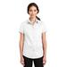 Port Authority L664 Women's Short Sleeve SuperPro Twill Shirt in White size Small | Cotton/Polyester Blend