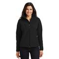 Port Authority L705 Women's Textured Soft Shell Jacket in Black size XL | Polyester/Spandex Blend