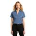 Port Authority LK542 Women's Heathered Silk Touch Performance Polo Shirt in Moonlight Blue Heather size 2XL | Polyester