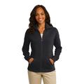 Port Authority L293 Women's Slub Fleece Full-Zip Jacket in Black size 2XL | Cotton/Polyester Blend